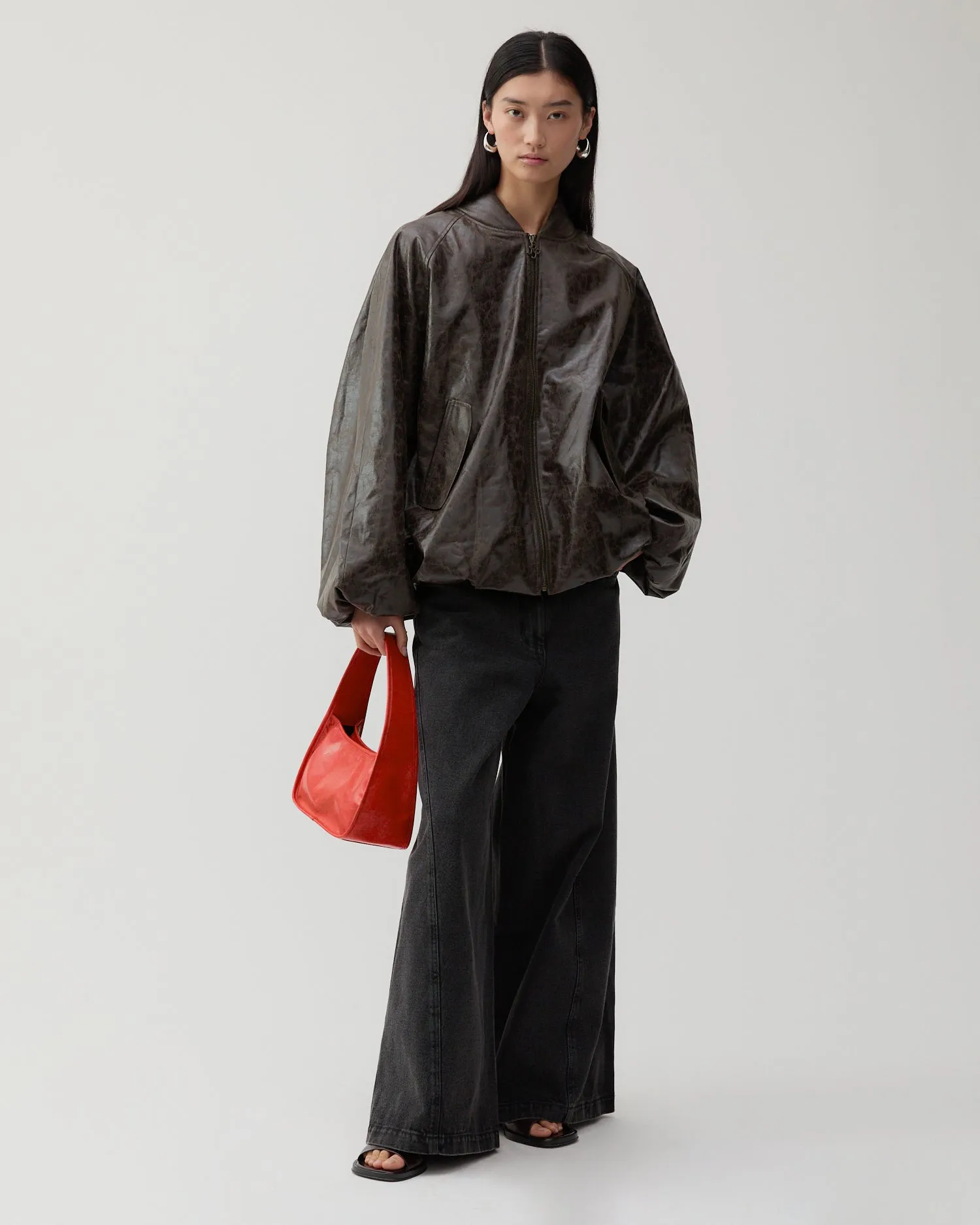 Becca Jacket Faux Leather Distressed Brown sold by Rejina Pyo product image thumbnail 5