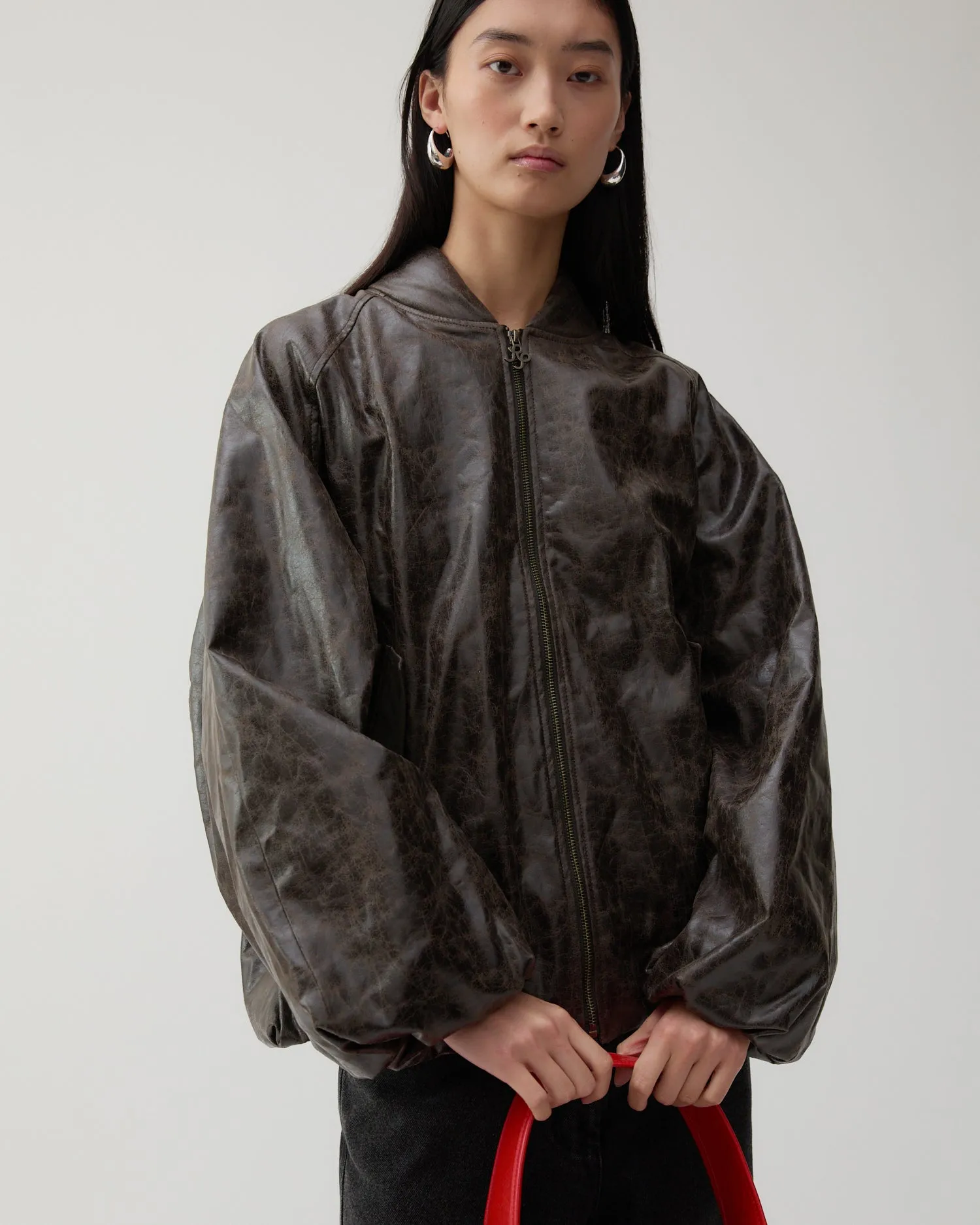 Becca Jacket Faux Leather Distressed Brown sold by Rejina Pyo product image thumbnail 2