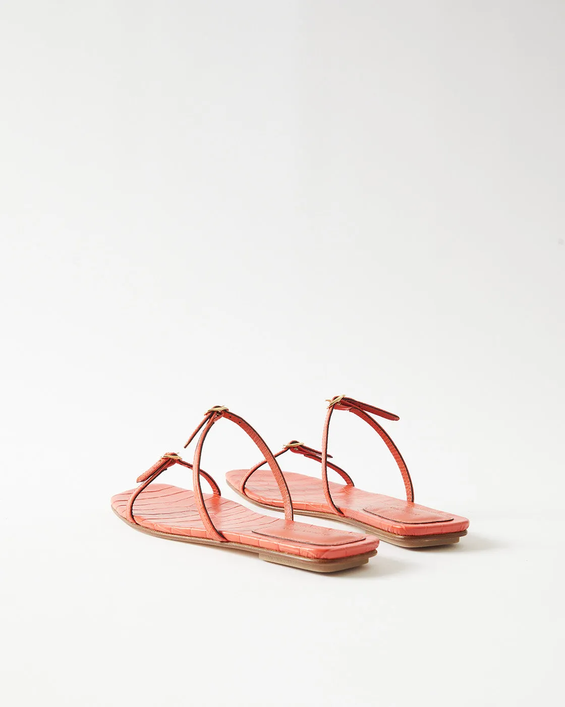 Clara Sandals Leather Emboss Croc Orange sold by Rejina Pyo product image thumbnail 4