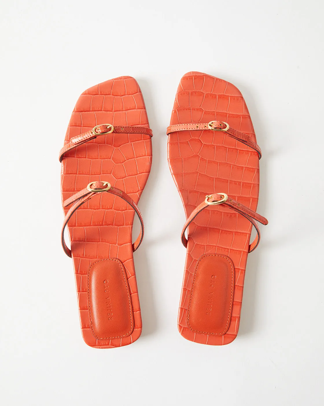 Clara Sandals Leather Emboss Croc Orange sold by Rejina Pyo product image thumbnail 5