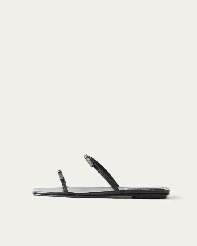 Clara Sandals Leather Nappa Black made by Rejina Pyo