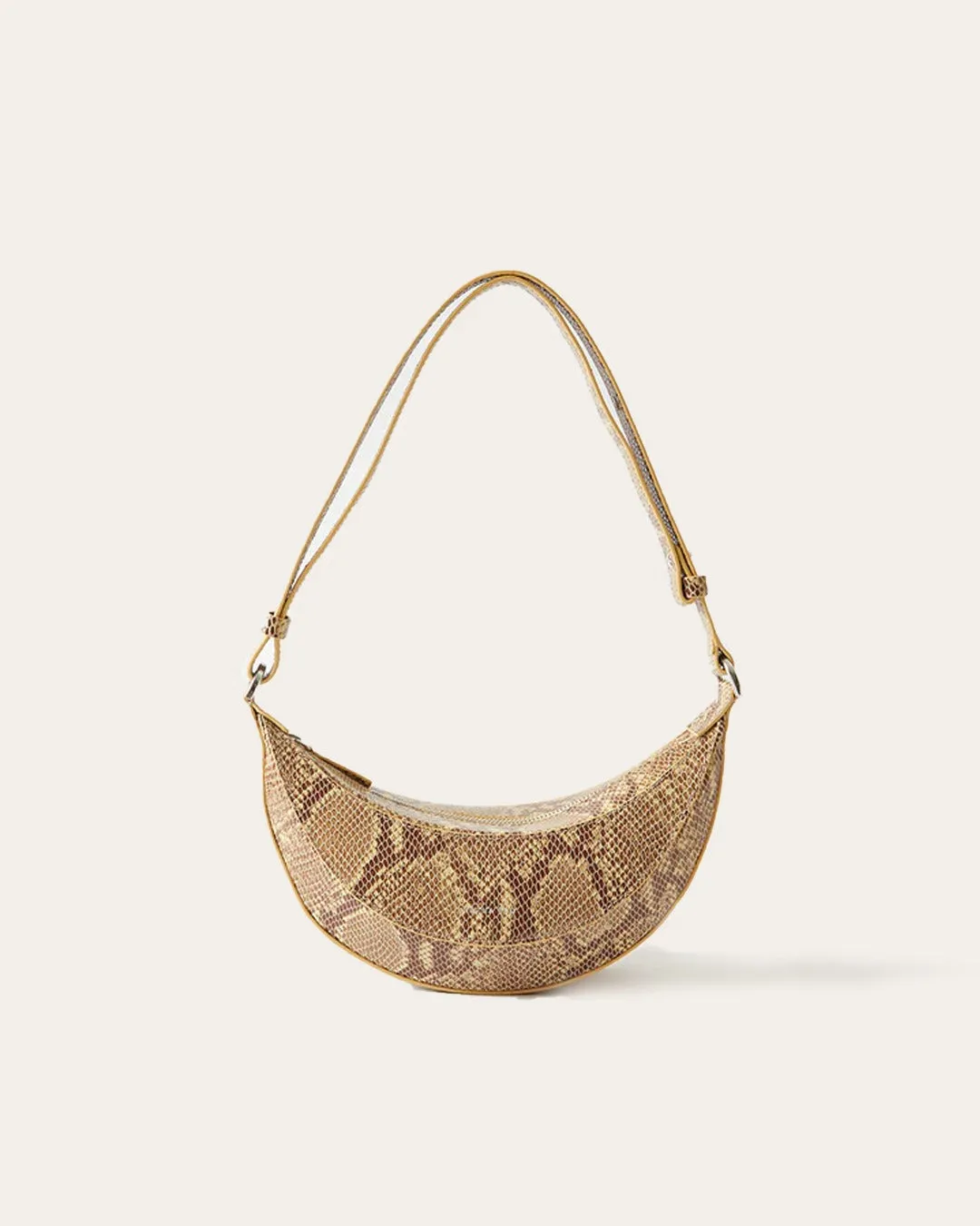 Petite Banana Bag Leather Print Snake sold by Rejina Pyo