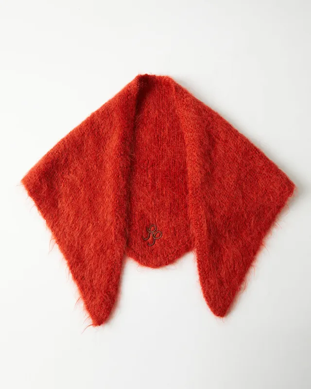 Triangle Scarf Alpaca Blend Red sold by Rejina Pyo
