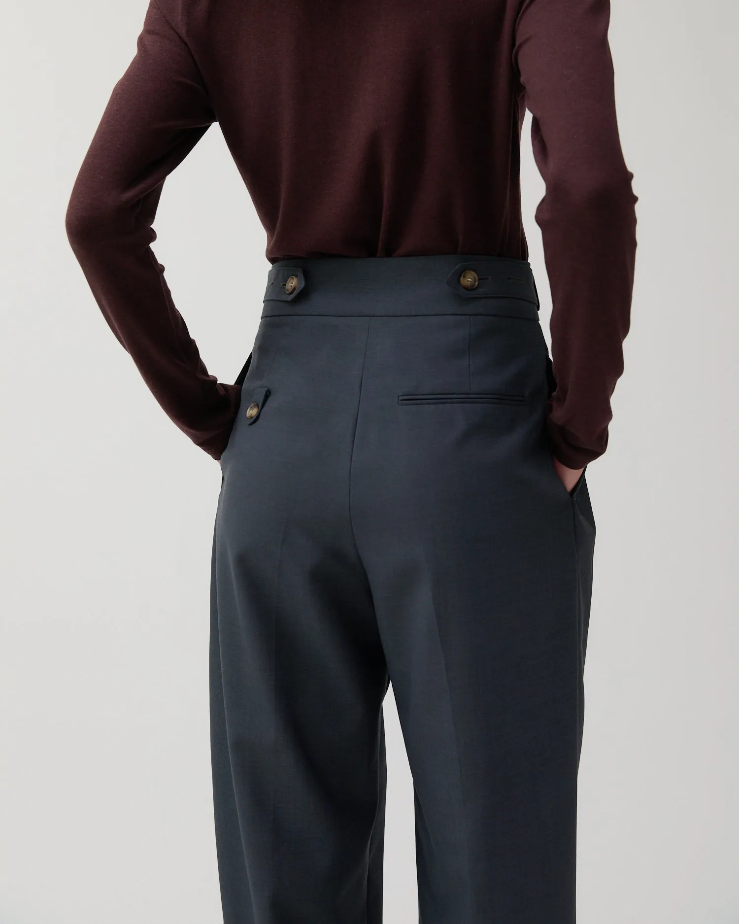 Eunah Trousers Wool Blend Suiting Slate sold by Rejina Pyo product image thumbnail 3