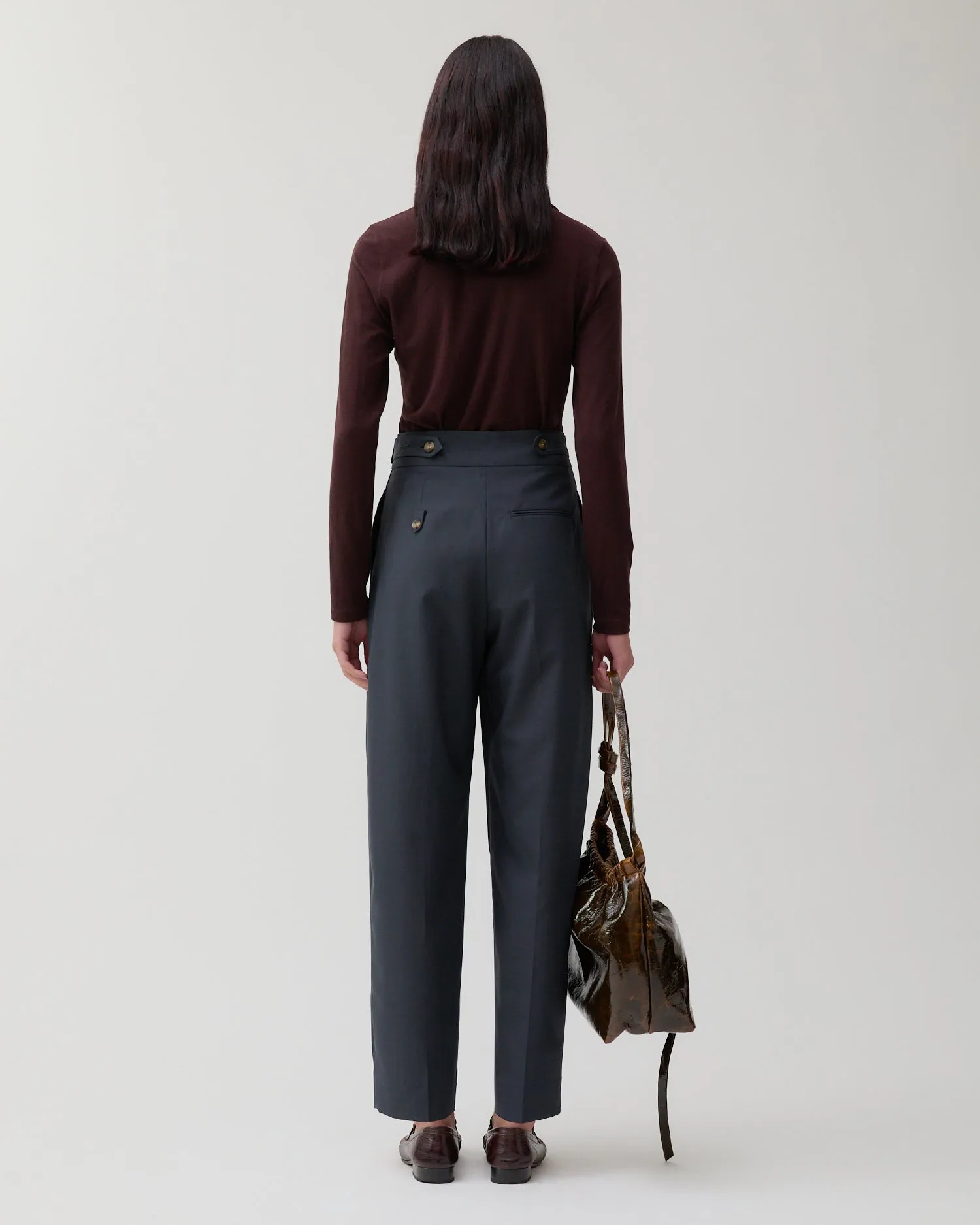 Eunah Trousers Wool Blend Suiting Slate sold by Rejina Pyo product image thumbnail 4