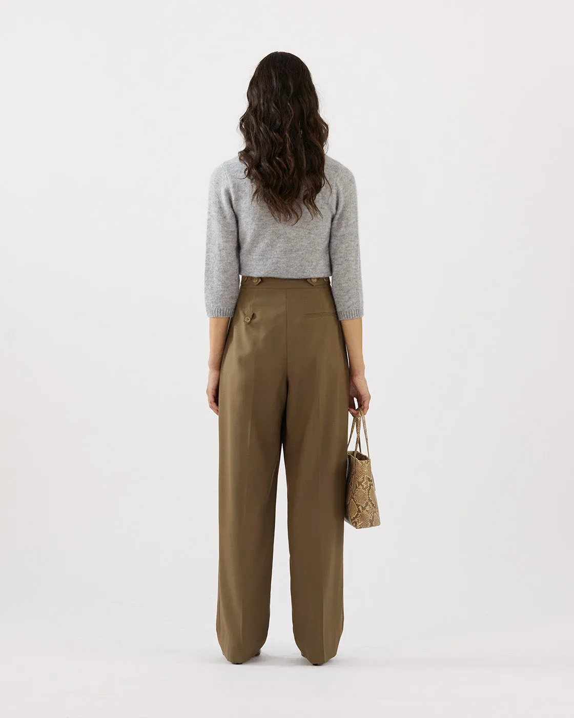 Eunah Trousers Wool Blend Olive sold by Rejina Pyo product image thumbnail 3