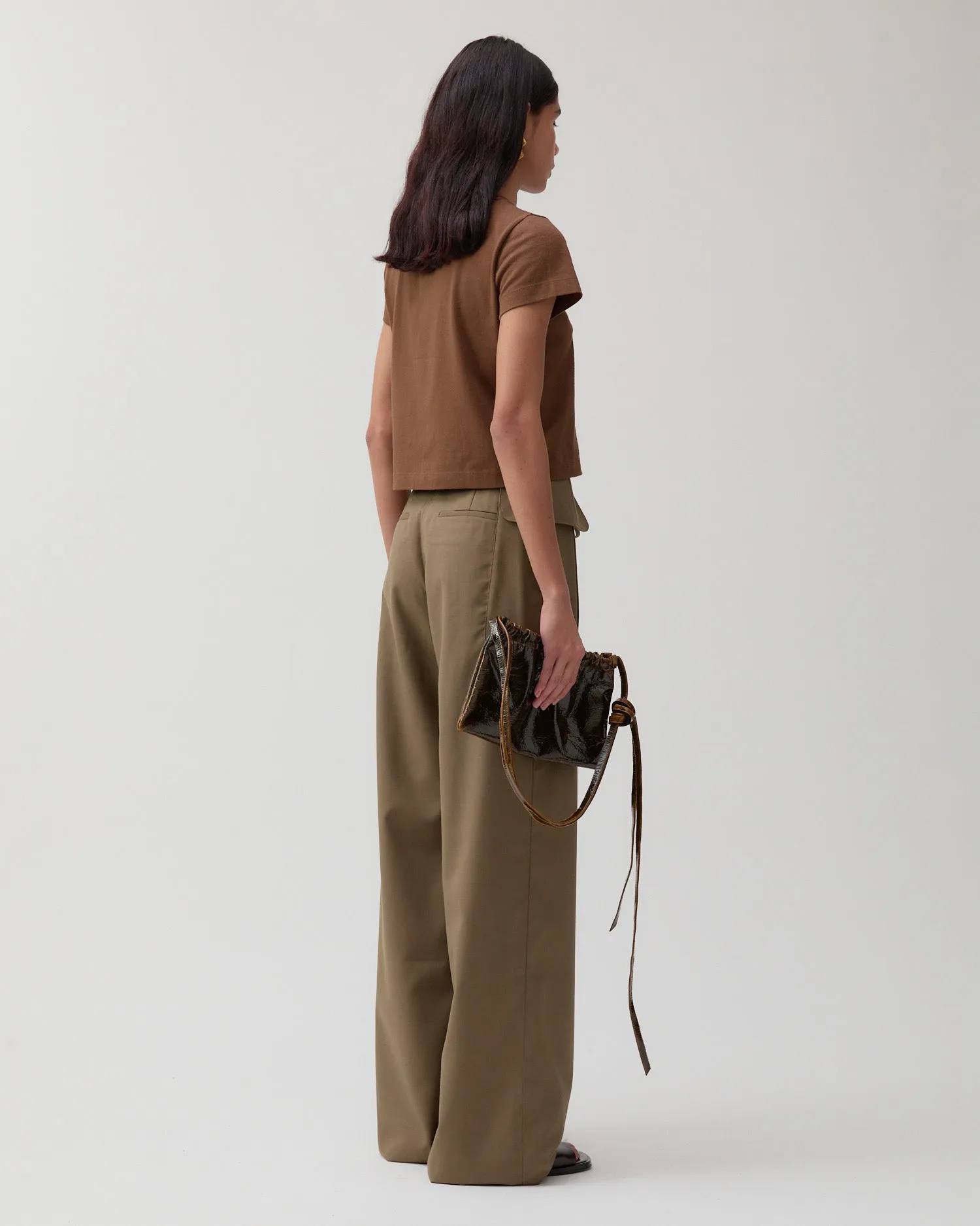 Sonia Trousers Wool Blend Olive sold by Rejina Pyo product image thumbnail 4
