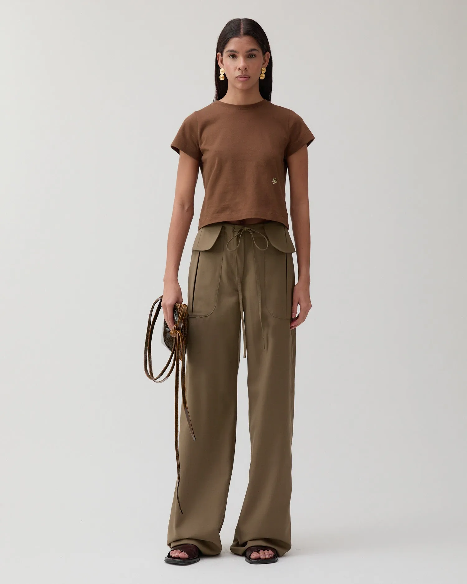 Sonia Trousers Wool Blend Olive sold by Rejina Pyo product image thumbnail 2