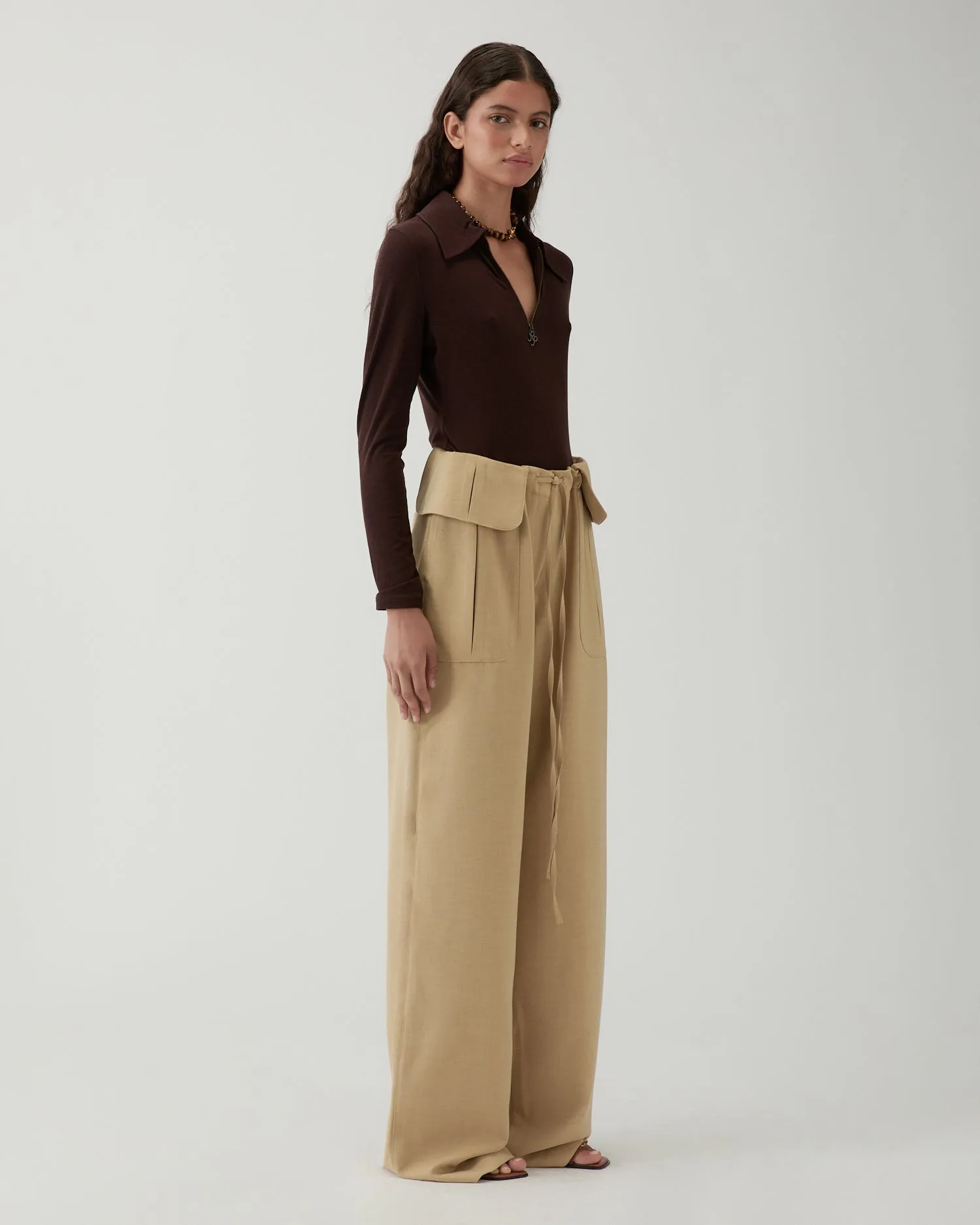 Sonia Trousers Tencel Blend Suiting Beige sold by Rejina Pyo product image thumbnail 3