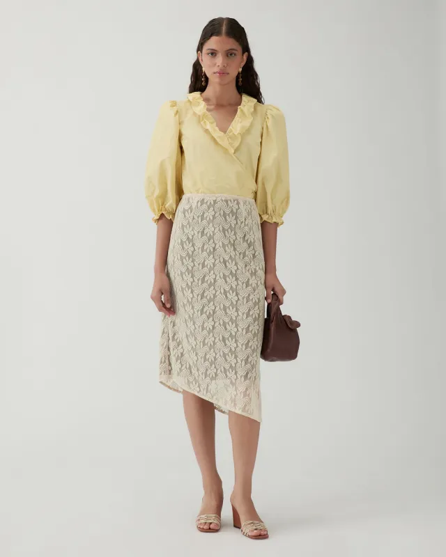 Eva Skirt Floral Lace Cream made by Rejina Pyo