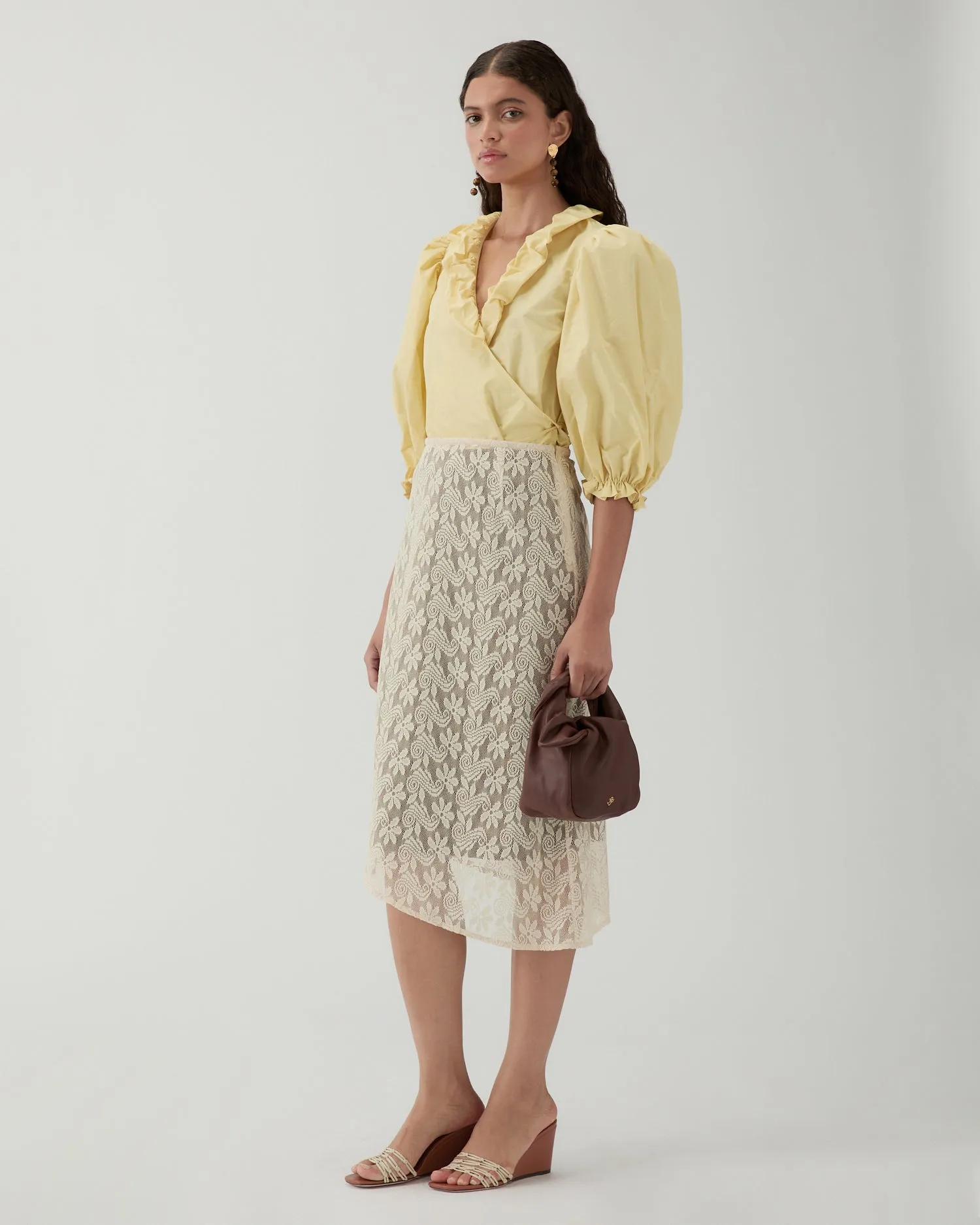 Eva Skirt Floral Lace Cream sold by Rejina Pyo product image thumbnail 2