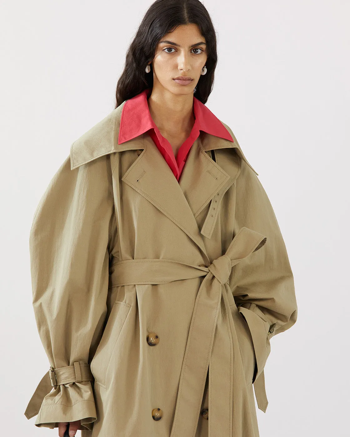 Romy Trenchcoat Cotton Blend Twill Sage sold by Rejina Pyo product image thumbnail 2
