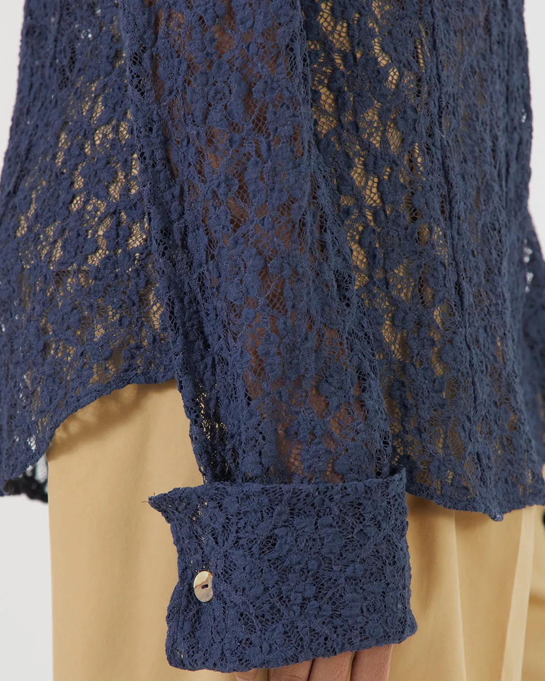 Camille Shirt Cotton Blend Lace Navy sold by Rejina Pyo product image thumbnail 5