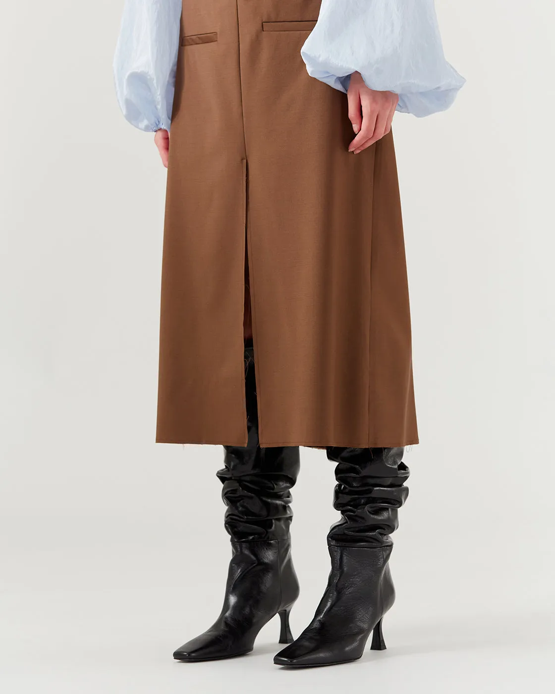 Slouchy Knee High Boot Leather Crinkle Shiny Black sold by Rejina Pyo product image thumbnail 2