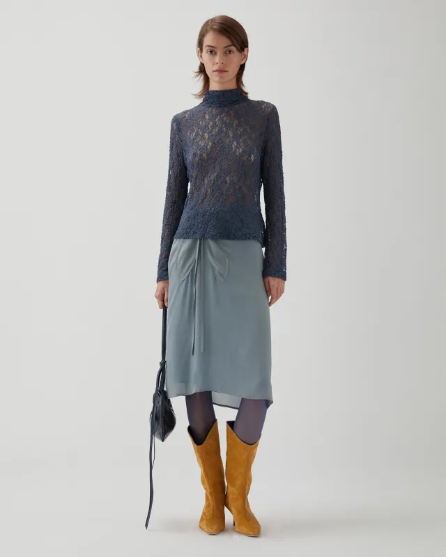 Bronte Top Cotton Blend Lace Navy made by Rejina Pyo