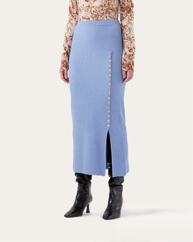 Suri Skirt Viscose Blend Blue made by Rejina Pyo