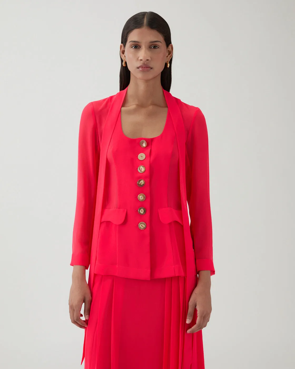 Kekoa Top Chiffon Hot Pink sold by Rejina Pyo product image thumbnail 3