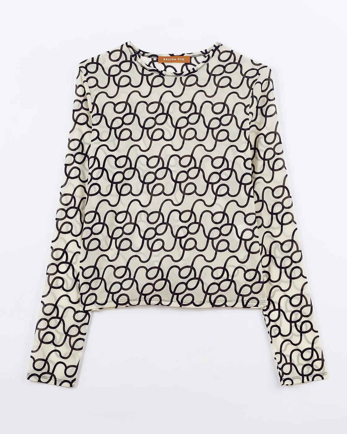 Zoya Top Mesh Printed Off-White sold by Rejina Pyo product image thumbnail 5