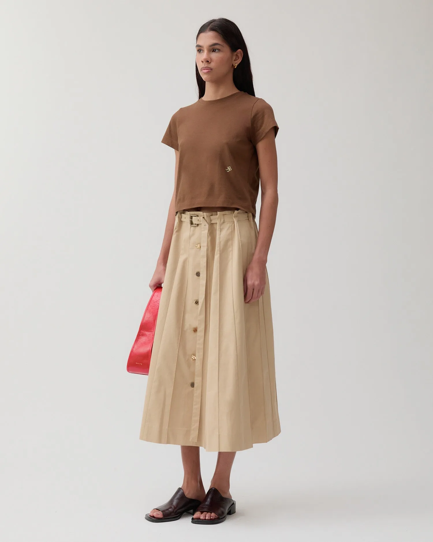 Adina T-Shirt Organic Cotton Jersey Brown sold by Rejina Pyo product image thumbnail 3