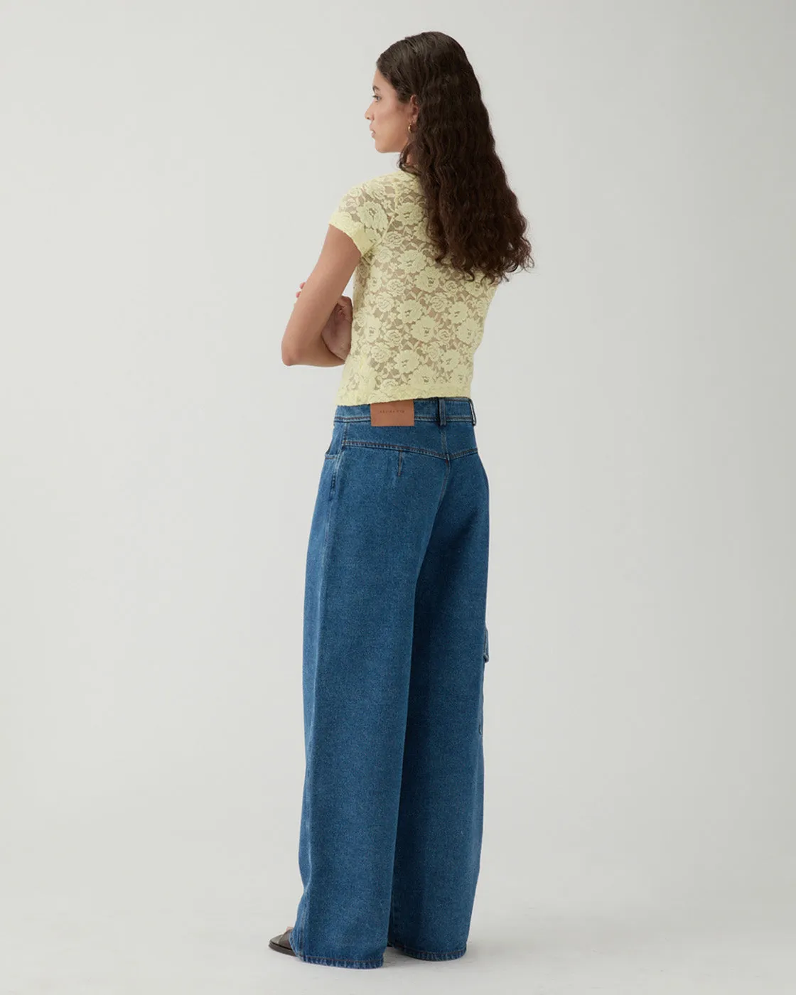Adina T-Shirt Cotton Blend Floral Lace Yellow sold by Rejina Pyo product image thumbnail 4