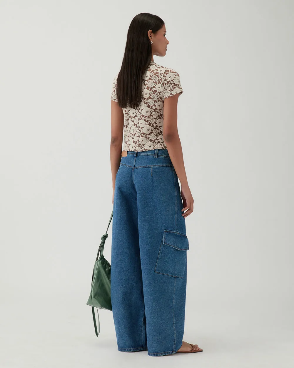 Adina T-Shirt Cotton Blend Floral Lace Brown sold by Rejina Pyo product image thumbnail 4