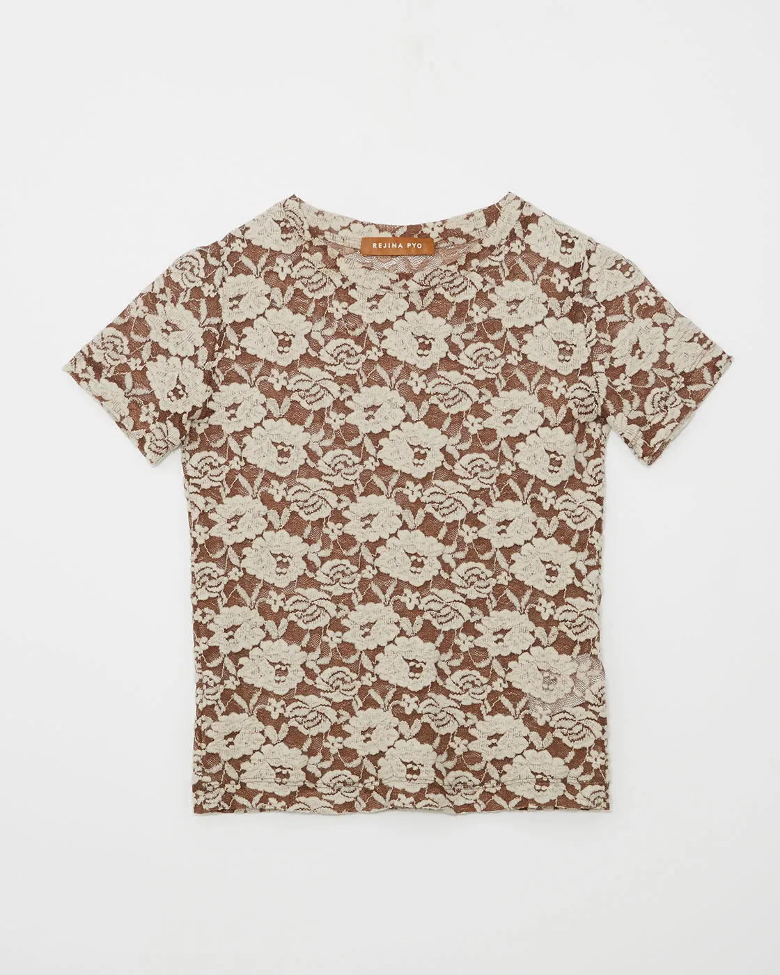 Adina T-Shirt Cotton Blend Floral Lace Brown sold by Rejina Pyo product image thumbnail 5