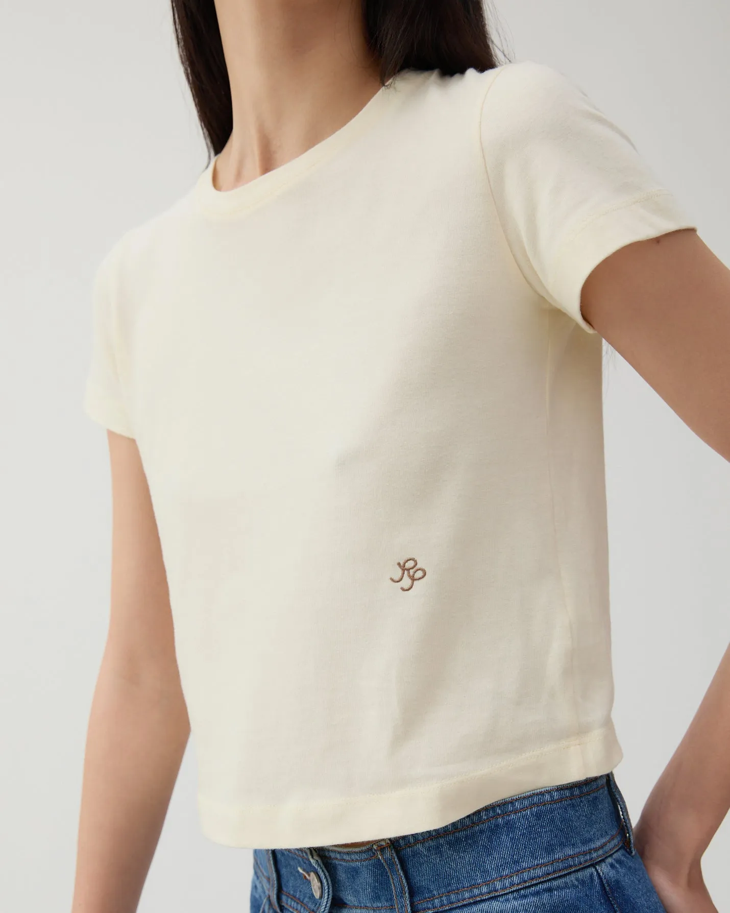 Adina T-Shirt Organic Cotton Jersey Butter sold by Rejina Pyo