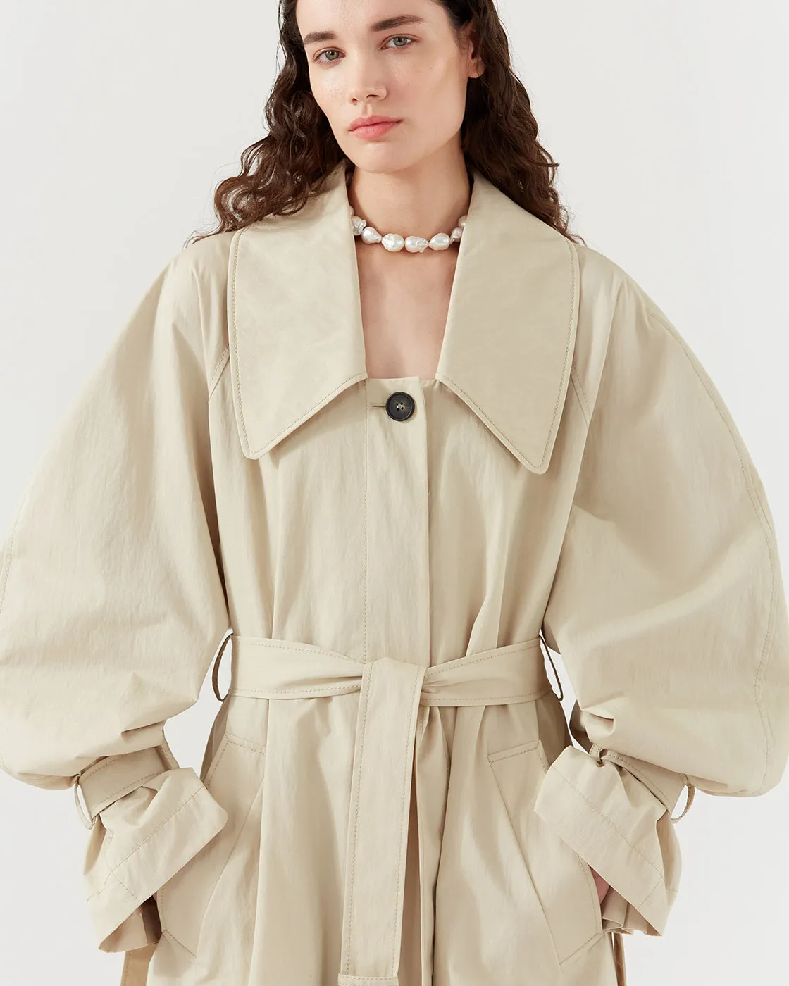 Oona Trenchcoat Cotton Twill Sand sold by Rejina Pyo product image thumbnail 2