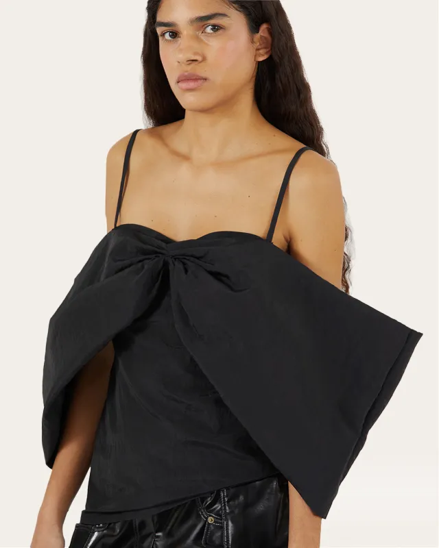 Lou Blouse Taffeta Black made by Rejina Pyo