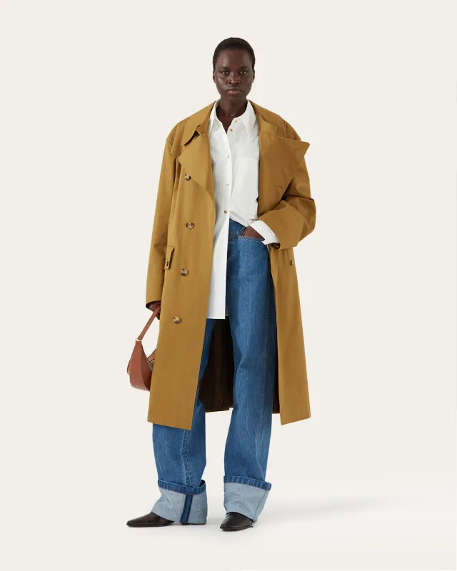 Blythe Trenchcoat Italian Cotton Khaki made by Rejina Pyo