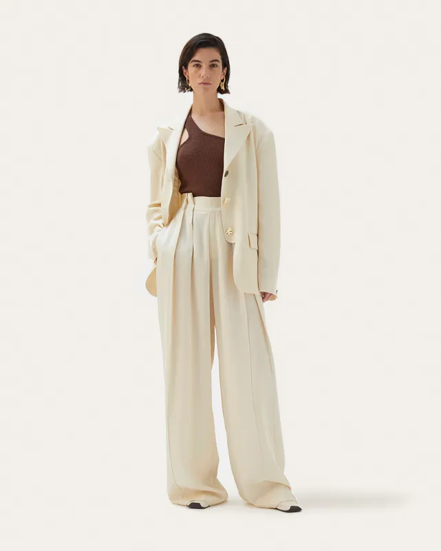 Sloane Jacket Viscose Twill Off-White made by Rejina Pyo