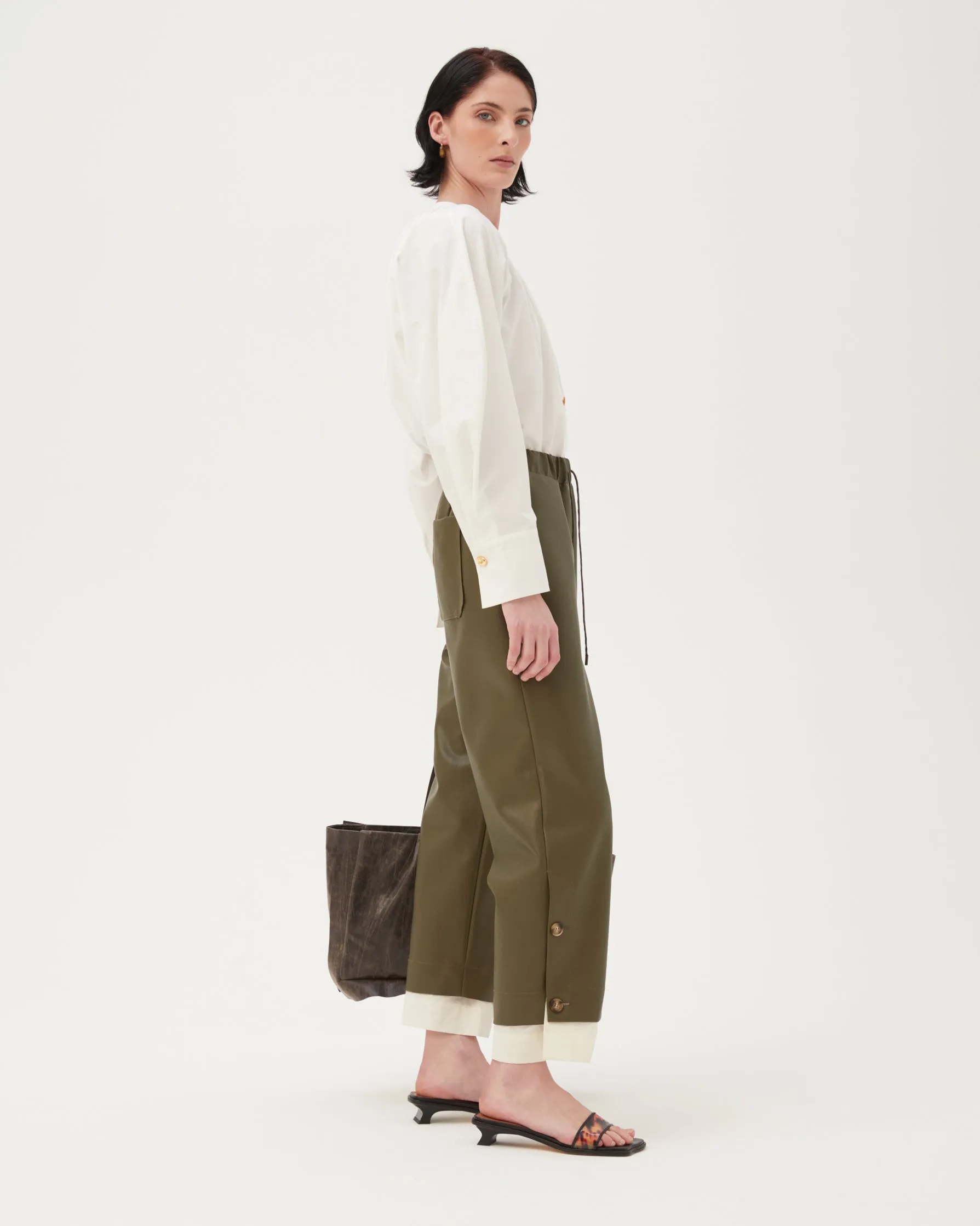 Noemi Trousers Faux Leather Green sold by Rejina Pyo product image thumbnail 2