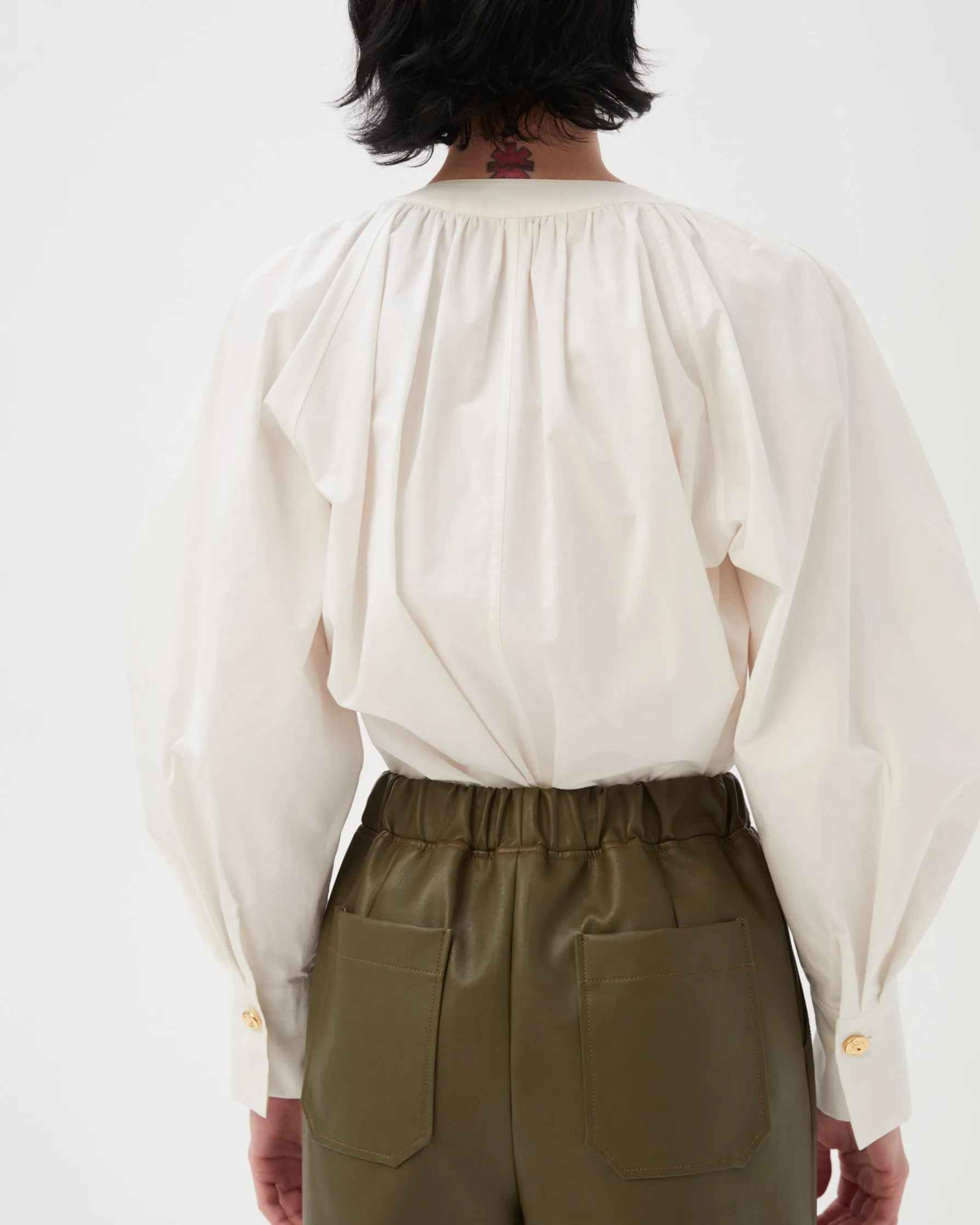 Noemi Trousers Faux Leather Green sold by Rejina Pyo product image thumbnail 3