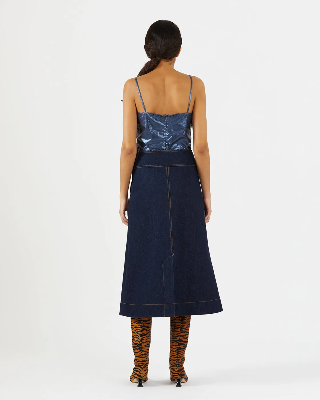 Boone Skirt Organic Cotton Denim Indigo sold by Rejina Pyo product image thumbnail 5