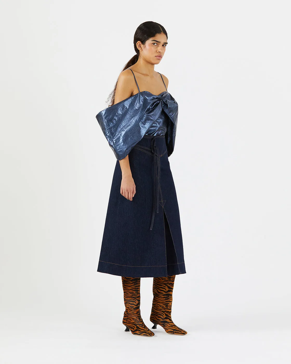 Boone Skirt Organic Cotton Denim Indigo sold by Rejina Pyo product image thumbnail 3