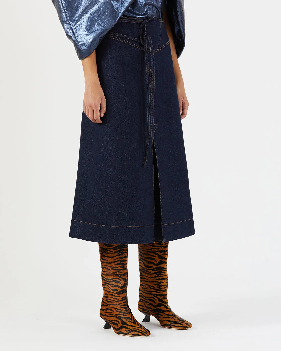 Boone Skirt Organic Cotton Denim Indigo sold by Rejina Pyo product image thumbnail 2