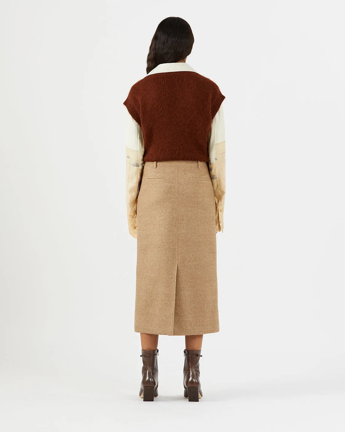 Ines Skirt Alpaca Wool Blend Speckle sold by Rejina Pyo product image thumbnail 4