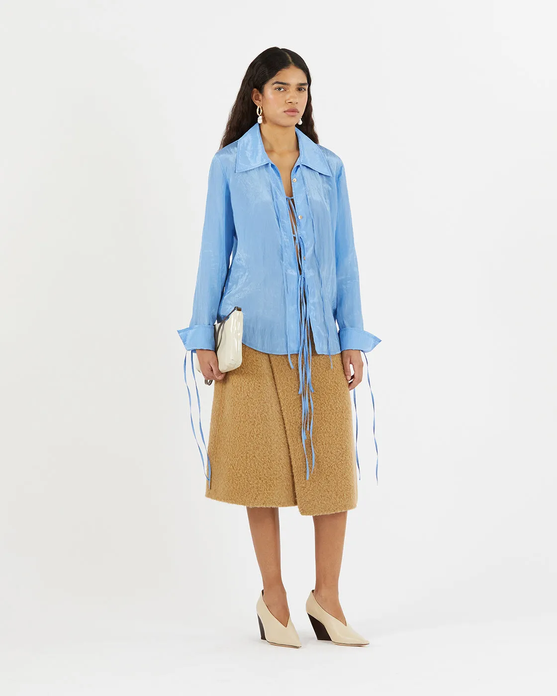 Saskia Shirt Viscose Blend Crinkle Blue sold by Rejina Pyo product image thumbnail 3