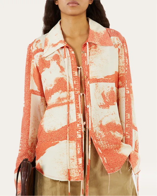 Saskia Shirt Tencel Print Rust made by Rejina Pyo