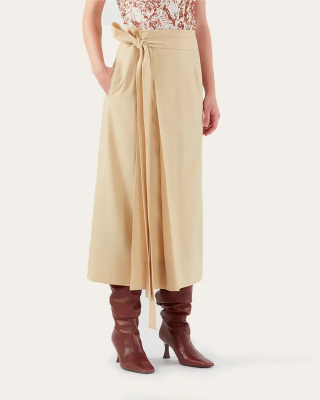 Isra Skirt Wool Blend Shortbread made by Rejina Pyo