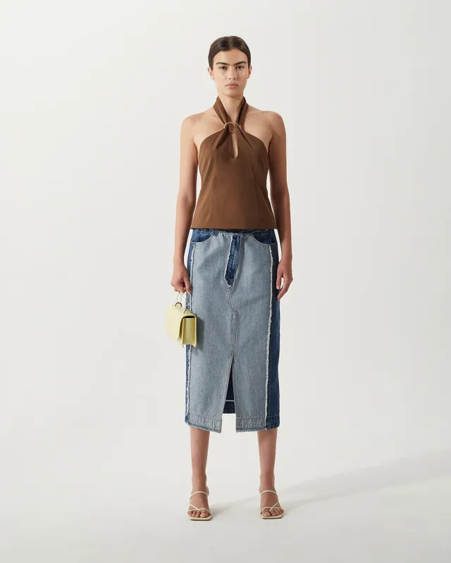 Tilda Top Stretch Tricot Brown sold by Rejina Pyo