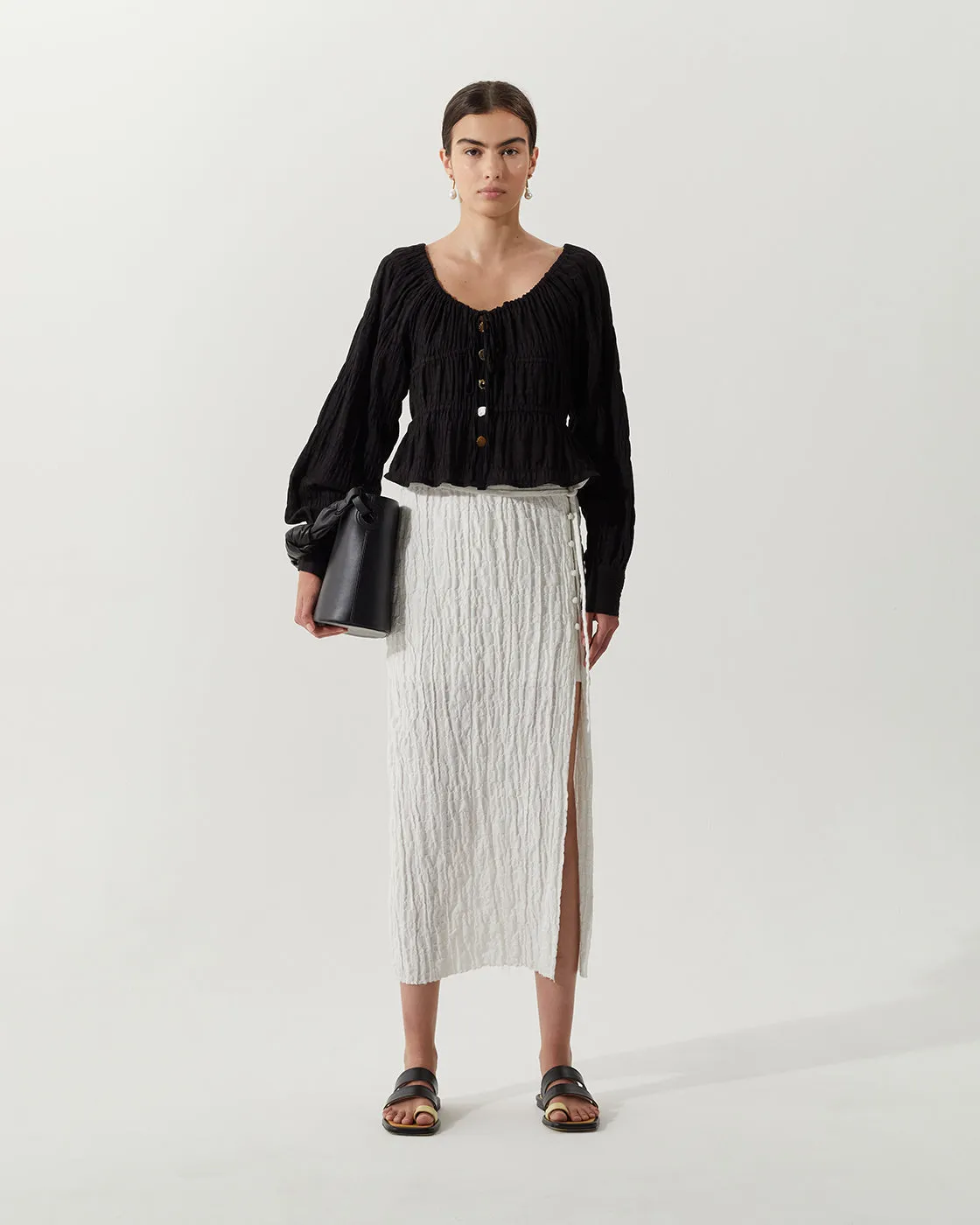 Larissa Flat Sandal 10mm Leather Black sold by Rejina Pyo product image thumbnail 4