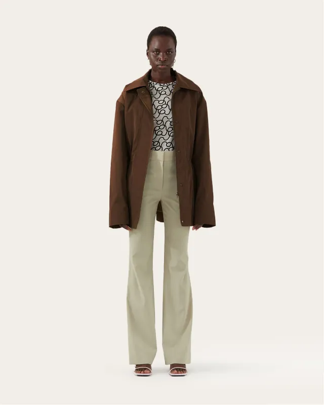 Rue Jacket Cotton Twill Brown made by Rejina Pyo