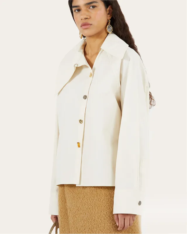 Monroe Blouse Organic Cotton Off White sold by Rejina Pyo