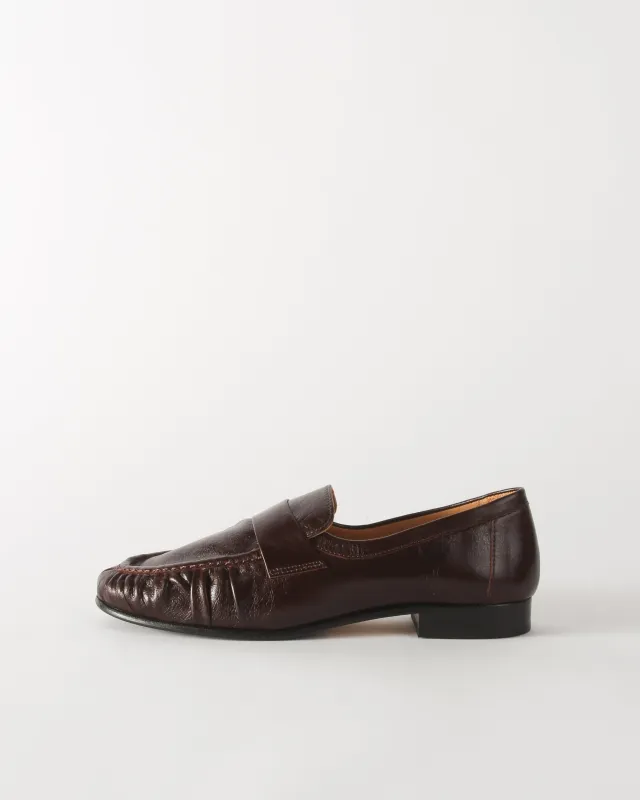 Ruched Loafer Leather Morgano made by Rejina Pyo