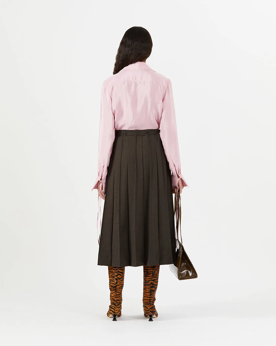 Noor Skirt Wool Blend Suiting Coffee sold by Rejina Pyo product image thumbnail 5