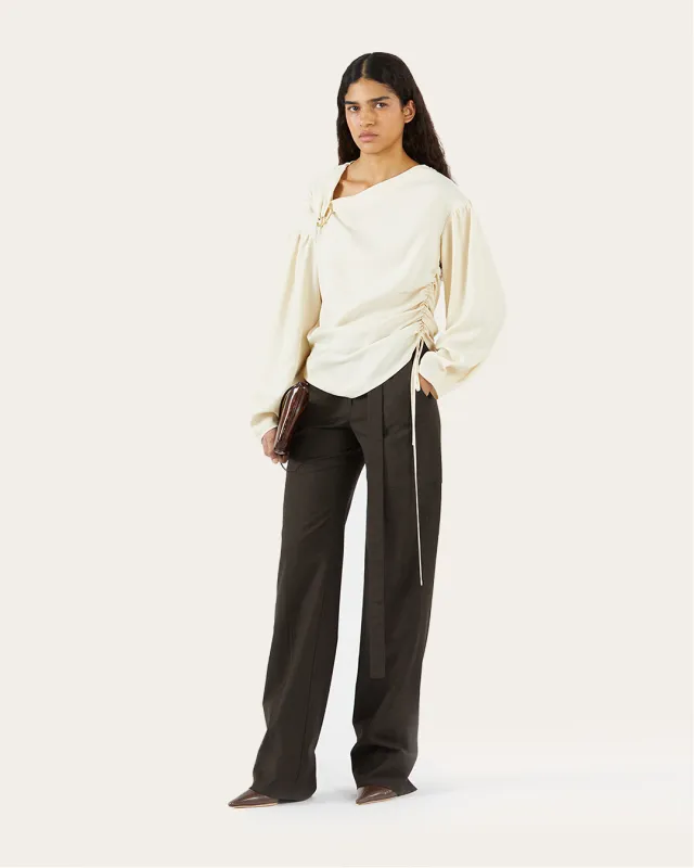 Miller Blouse Tencel Blend Off-White made by Rejina Pyo