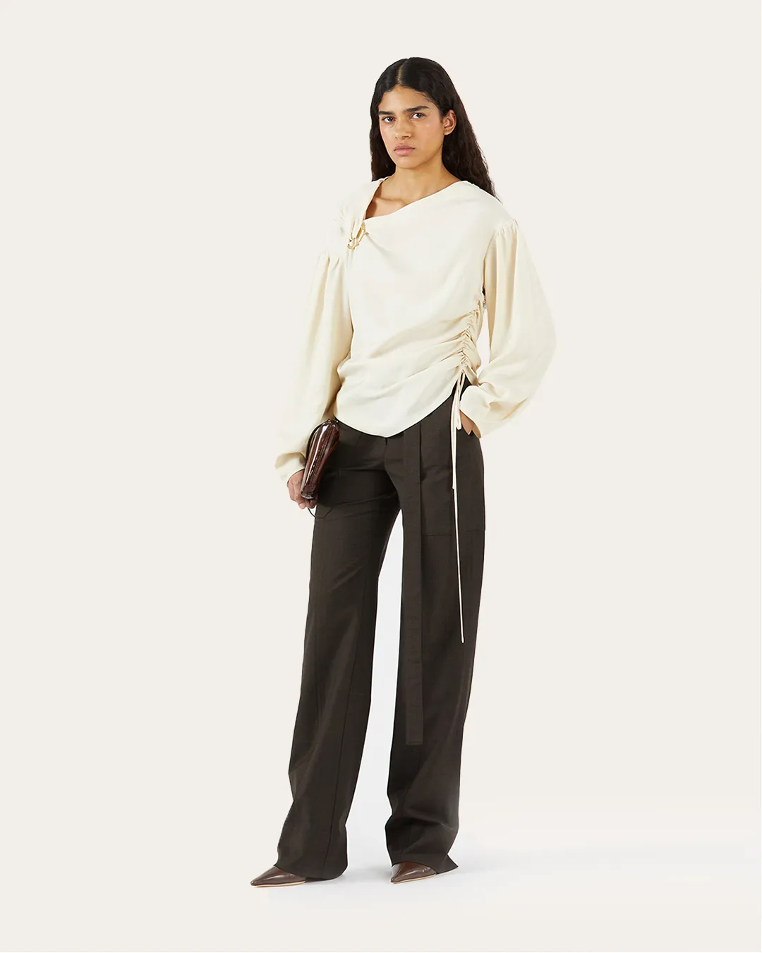 Miller Blouse Tencel Blend Off-White sold by Rejina Pyo