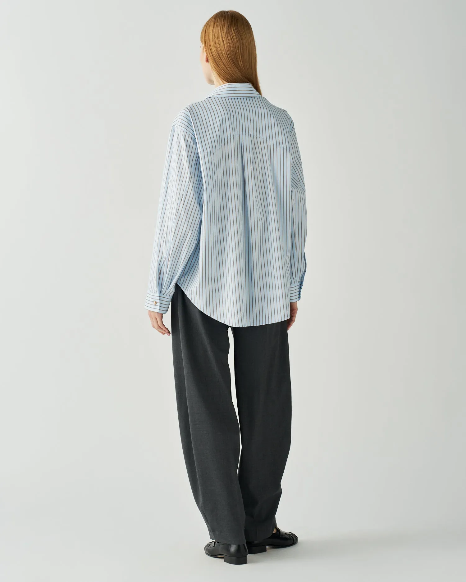 Ellis Shirt Cotton Stripe Jacquard Sky sold by Rejina Pyo product image thumbnail 4