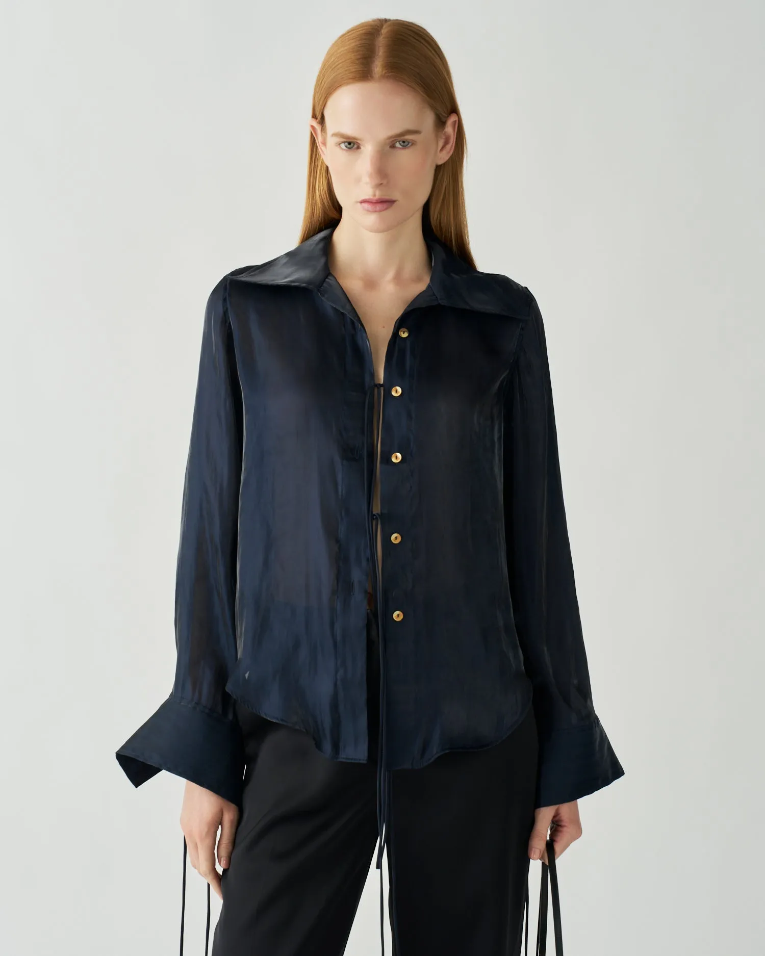 Saskia Shirt Iridescent Chiffon Midnight sold by Rejina Pyo product image thumbnail 2